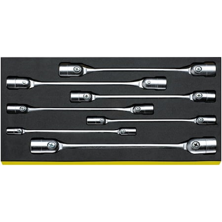 Stahlwille Tools Flexi-joint Wrenchs i.TCS inlay No.TCS 29/7, 8X9-20X22MM 1/3-tray7-pcs. 96830195